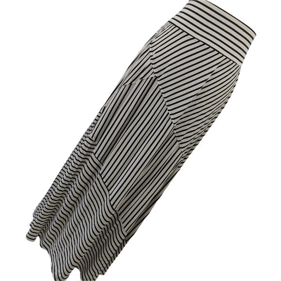 NWOT! COLDWATER CREEK! CREAM/BLACK STRIPED, KNIT JERSEY X-LONG MIDI SKIRT! SZ  M - Picture 10 of 10